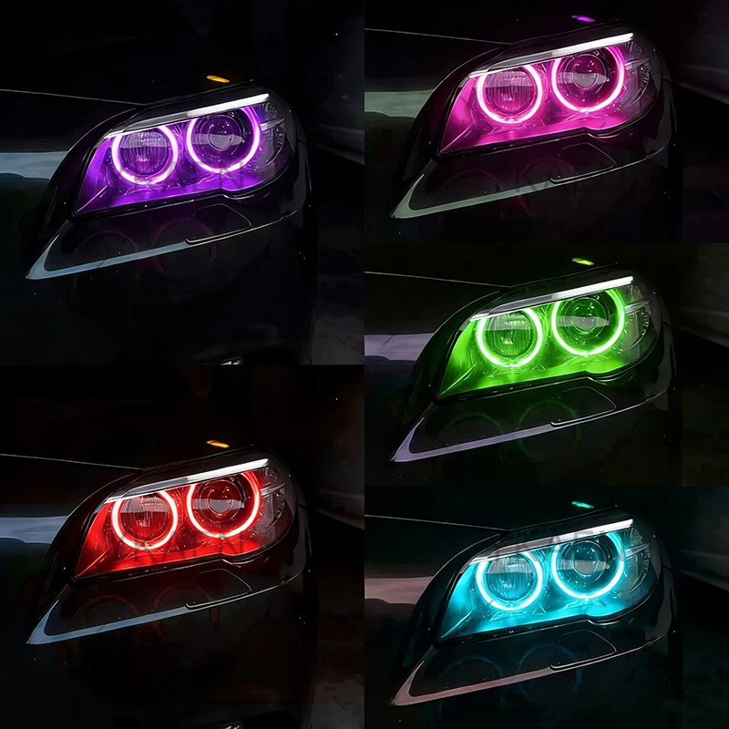 옐로우 앰버 LED 엔젤 아이 DRL 모듈 63117343876 BMW 5 시리즈 F10 F11 LCI 2014-2016 헤드라이트 주간 주행등 레드