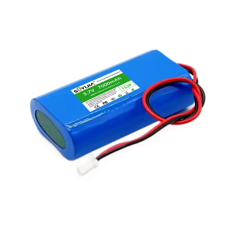 Batteria al Litio 3.7V 1S2P 7000mAh 18650, BMS Integrato, per Ventilatore/Altoparlante/Luce LED da Pesca (XH2.54-2P) - immagine 4