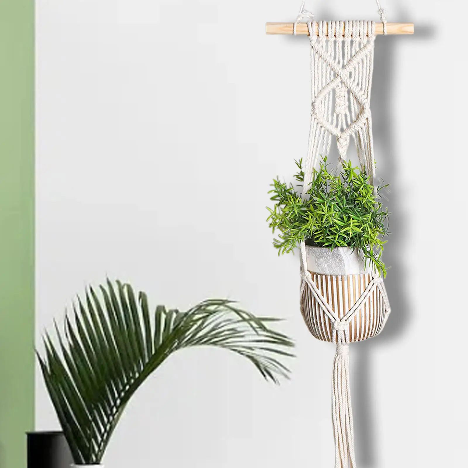 Macrame Tassels Wall Hanging Planter Holder Bohemian Woven Flowerpot Hanger Pots