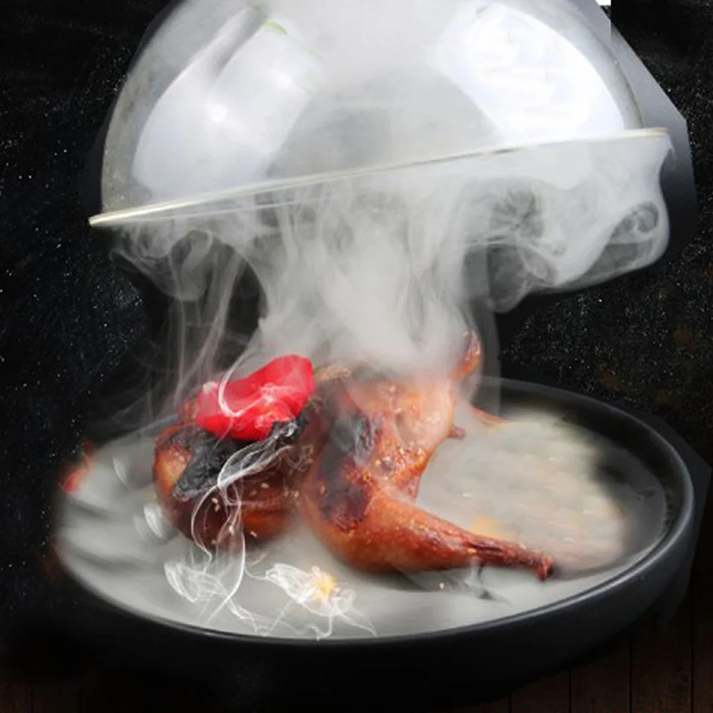 Home Smoking Dome Cover Kitchen Cooking Smoke Hood Acrylic Smoke Infuser Cloche Lid for Smoker Sprayer Plates Bowls