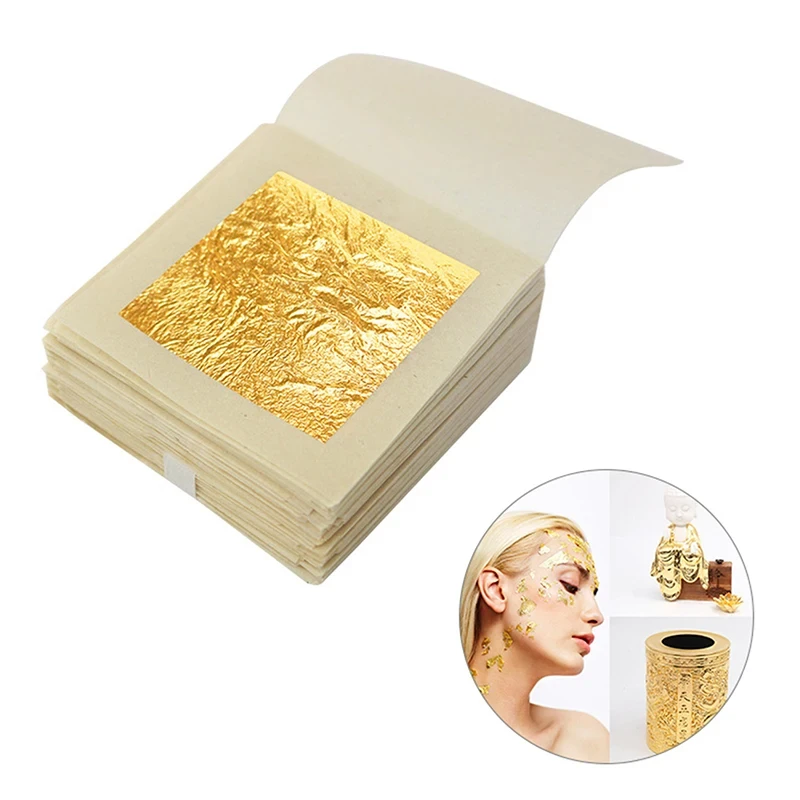 

24k 10pcs/set Gold Foil Gold Leaf Sheets For DIY Cake Decoration Arts Crafts Gilding Design Paper Gift Wrapping Украшение Торта