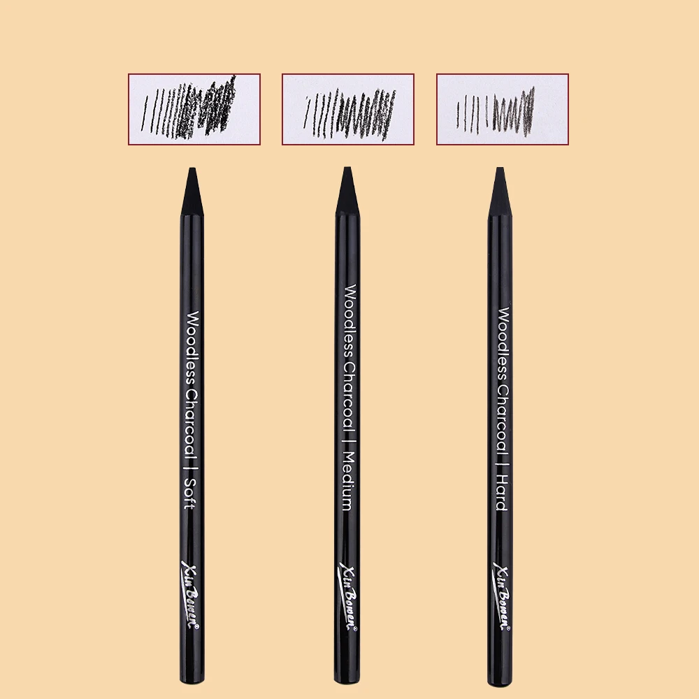 Artists Woodless Graphite Charcoal Pencil Set,Including Soft, Medium and Hard,HB/2B/4B/6B/8B/EE for Drawing,Shading Sketching 3