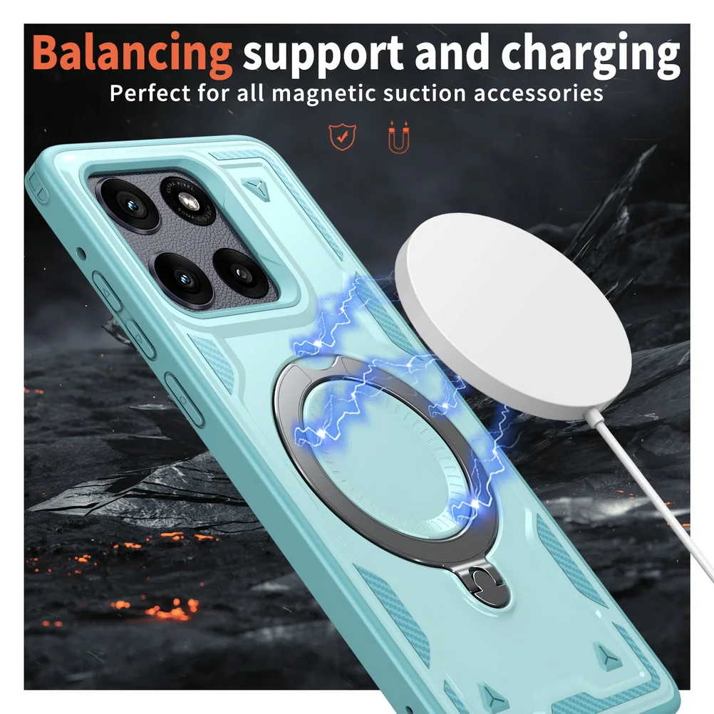 Metal Ring Magnet Wireless Charging Case - Premium Back Cover