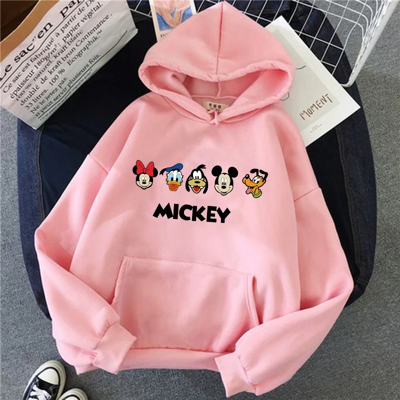 thumbnail image 1 of Sudadera con capucha Kawaii de los años 90 de Minnie Disney, Top corto de Mickey Mouse, sudaderas con capucha para mujeres, sudadera para niños y niñas, ropa de calle Harajuku, 1 of 5
