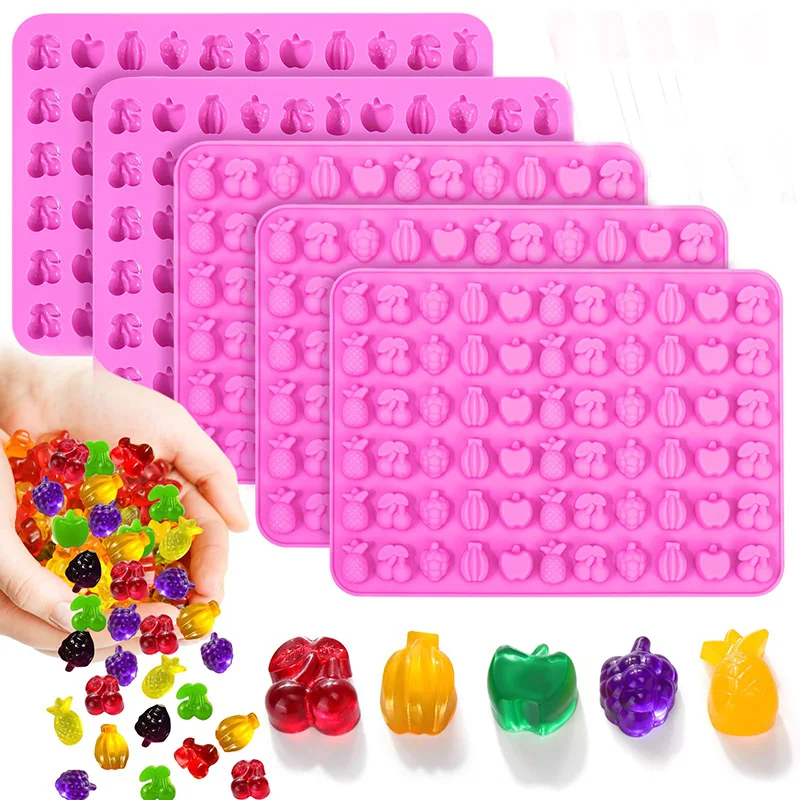 FruitSnackMoldsSiliconeBpaFree,GummyCandyChocolateMoldForKids,IncludingPineapple,Banana,Cherry,Apple,GrapeShape-AliExpress