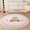 Cute Round Living Room Decorative Carpet Pink Girl Bedroom Bedside Rug Cartoon Bear Home Floor Mat Plush Soft Children's Mats IG 1