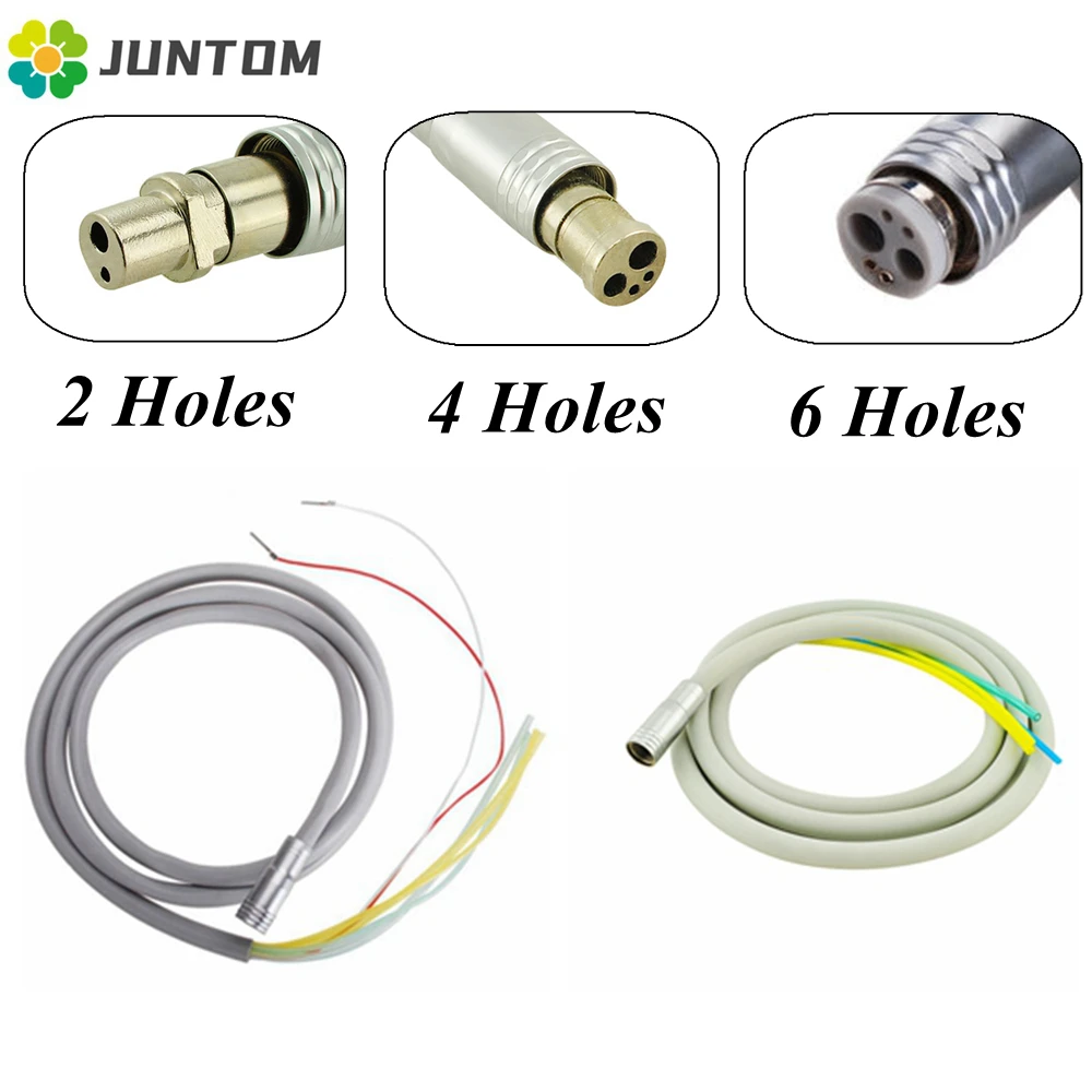Cable de manguera de tubo de silicona Dental con conector, 2/4/6 agujeros para pieza de mano de alta velocidad, herramienta de Material de odontología de turbina de aire