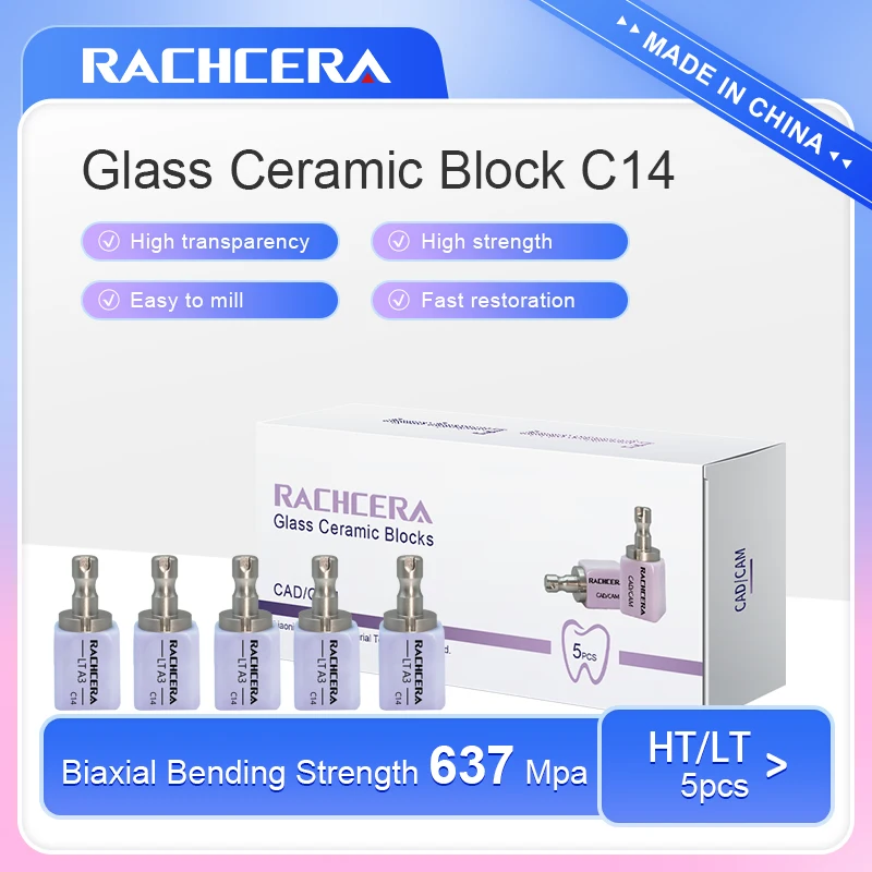 Rachcera-Lithium-Disilicate-C14-Dental-Glass-Ceramic-Blocks-5Pcs-Box ...