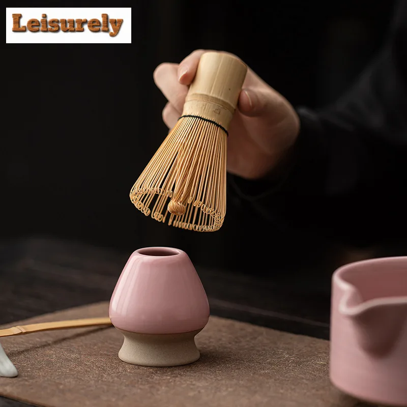 Soft Pink Tea Set Complete Set Tea Brush Japanese Matcha Set Kit Matcha Cup Tea Ceremony Kitchen Bar Supplies For Beverage Shop
