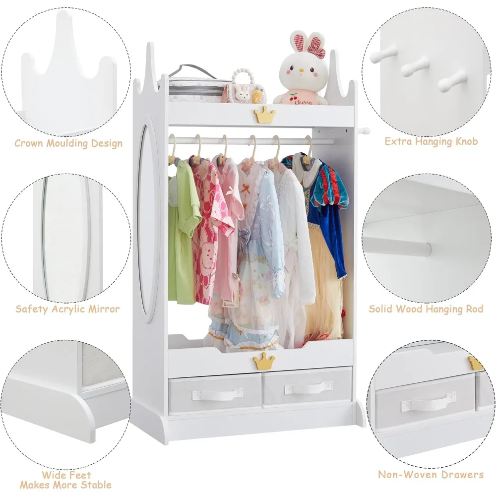 Kids Dress-Up Closet with Mirror 