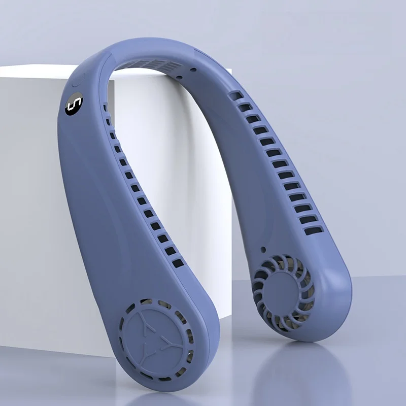 Description Picture 6 of item1PC Fan Long Endurance New Mini Neck Portable No Bladeless Hanging Neck Rechargeable Air Cooler 5 Speed Mini Summer Sport Fan