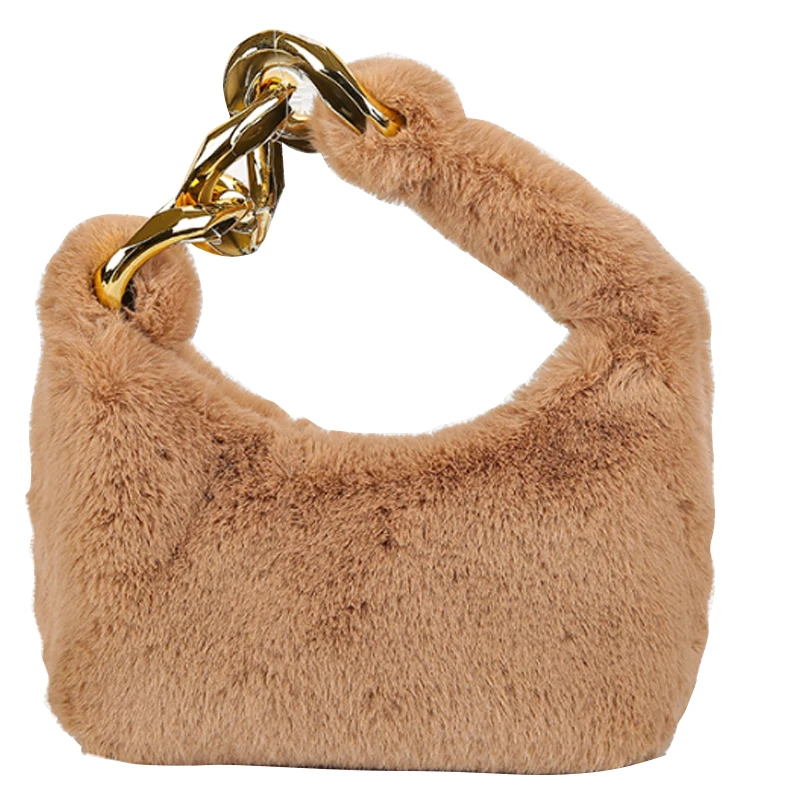 

Design Plush Chain Handbag Faux Fur Autumn and Winter New Design Women's Versatile Large Capacity Women' Bag Shoulder Bag