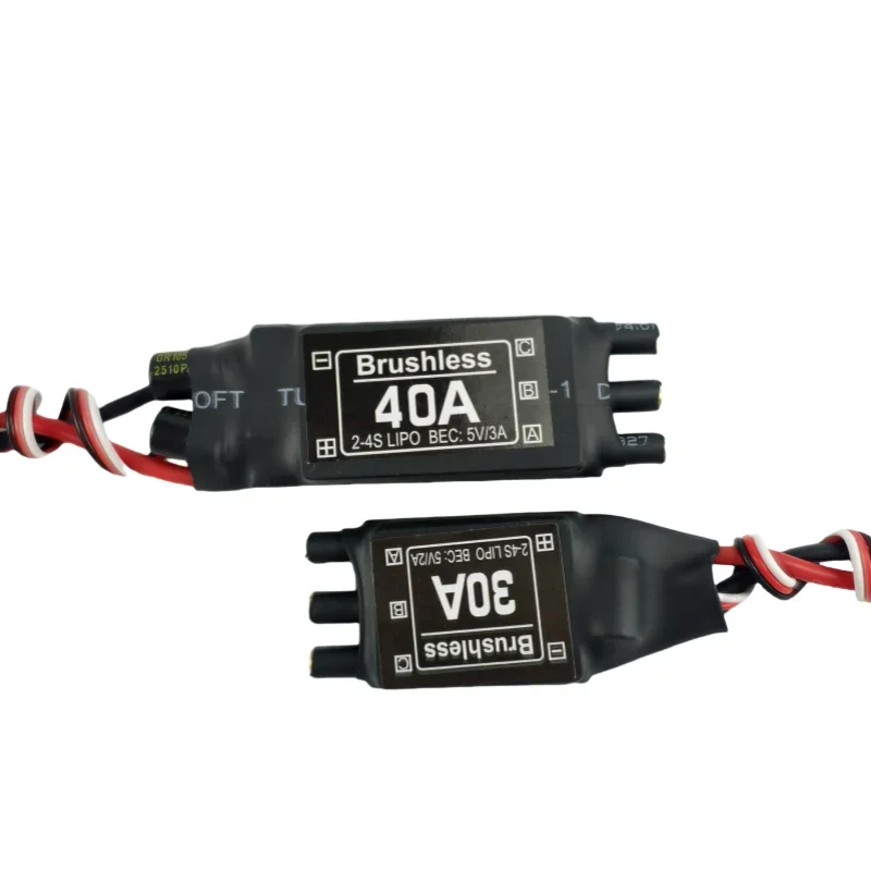 Détail des soudures et composants du Contrôleur de Vitesse Électronique Brushless 30A/40A pour Moteur d'Avion RC