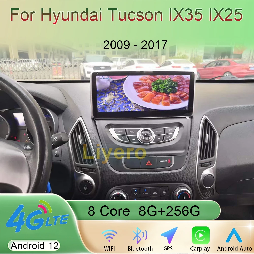 

10.25 Inch Android 13 For Hyundai Tucson 2 IX35 IX25 2009-2017 Car Radio Stereo Multimedia Player GPS Navigation Video 4G WIFI