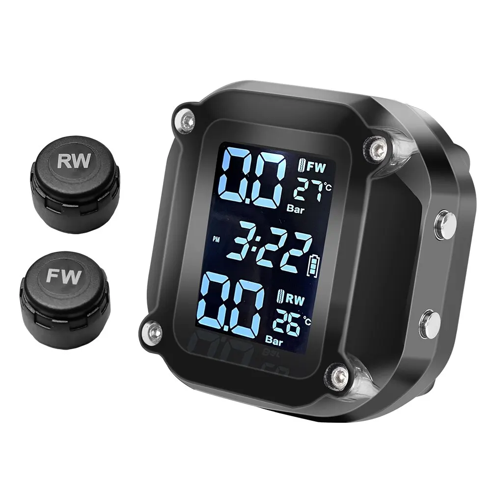 M5 Combination Motorcycle Tire Pressure Monitor Digital Display External Motorcycle Wireless Tire Pressure Detector