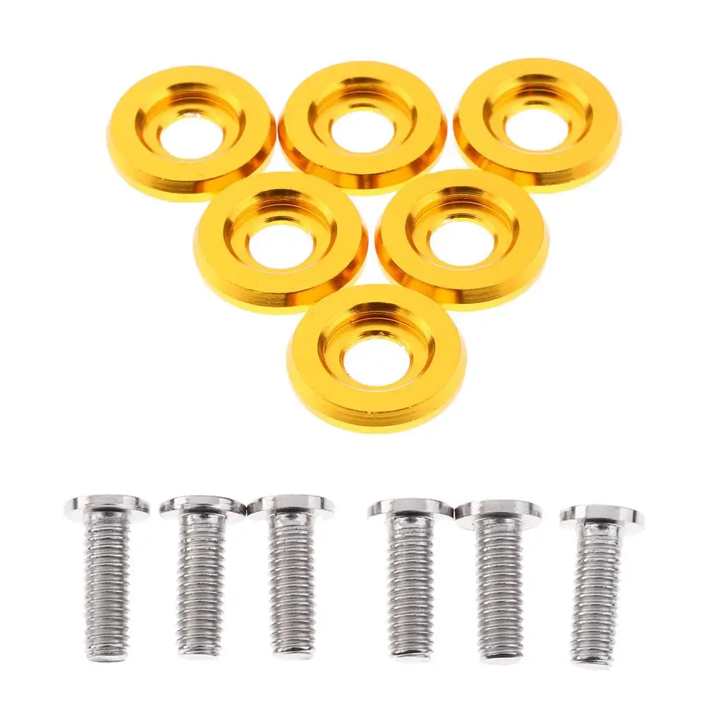 6 Sets Aluminium License Plate Frame Bolt Screw 6MM x 18mm