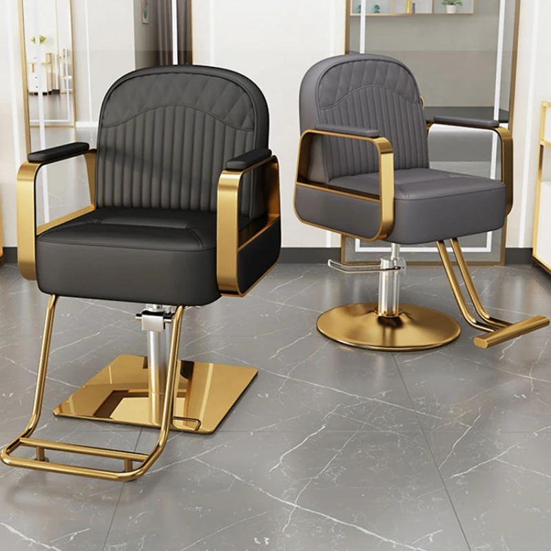 Equipment Barbershop Barber Chairs Adjustable Speciality Stainless Hairdressing Barber Chairs Silla De Barbero Furniture QF50BC