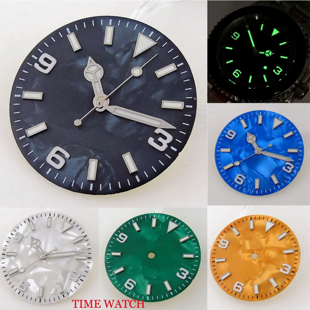 

Watches Face 29mm Watch Dial Hands Fits NH35A NH36A Miyota8215 821A DG2813 3804 ETA2824 2836 PT5000 ST2130 Luminous