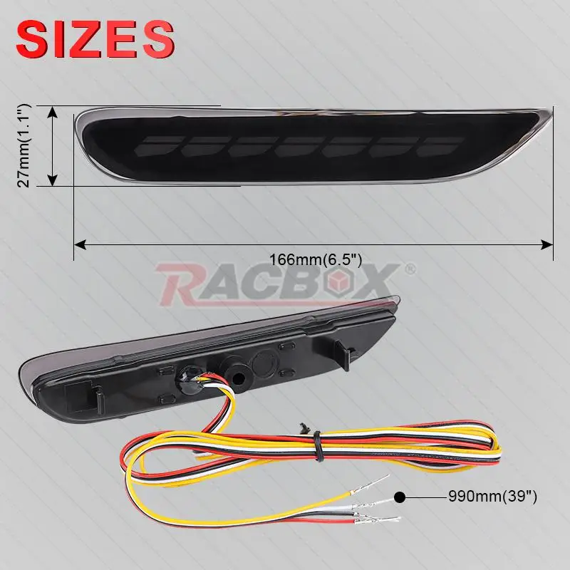 LED Rear Bumper Reflector Light For Nissan X-trail T32 Rogue Leaf