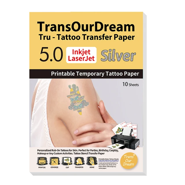  VViViD Inkjet Printable Temporary Rub-On Tattoo Paper 2-Sheet  Pack : Beauty & Personal Care