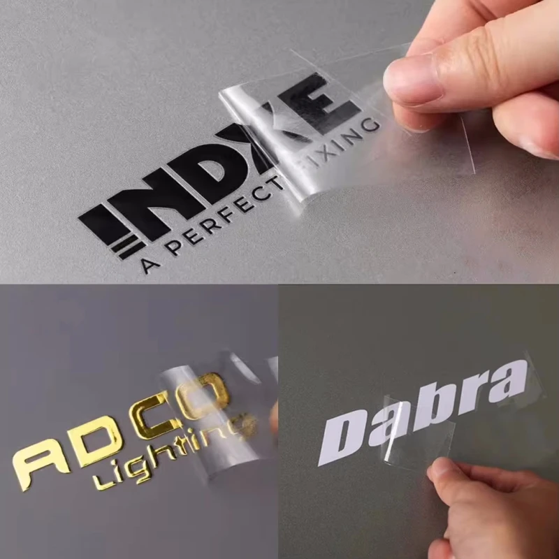 100PCS Custom Transfer 3D Sticker Waterproof Shiny Gold Silver Transfer Sticker Brand Logo Wedding Personalized Transfer Sticker