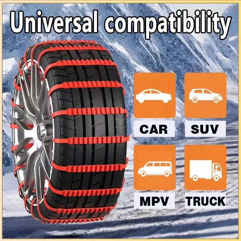 AIVC Anti-Skid Snow Chains: Universal Emergency Lock-Out Artifact for Cars, Motorcycles, and Wheels on Winter & Rough Terrains