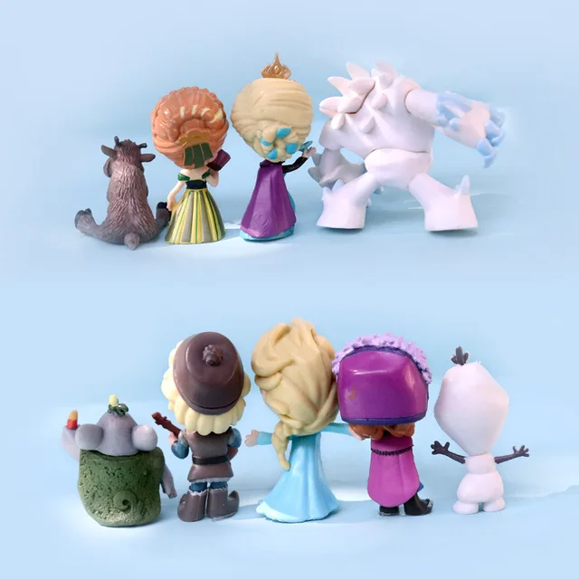 12pcs/kit Frozen Elsa Anna Princesa Kristoff Sven Olaf Figuras