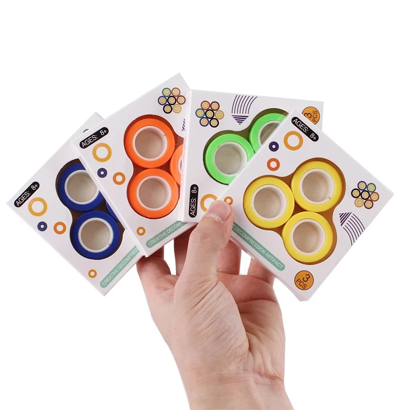 Fingertip Magnetic Rings Anti Stress Fidget Toys For Anxiety Autismus Spielzeug Brinquedos Para Al&iacute;vio Do Estresse