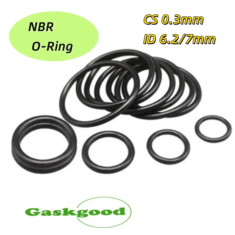 

Уплотнительное кольцо NBR, 50/100 шт., уплотнительная прокладка CS 0,3 мм, внутренний диаметр 6,2/7 мм, прокладка, масляная шайба, круглая форма, нитриловая бутадиеновая Резина