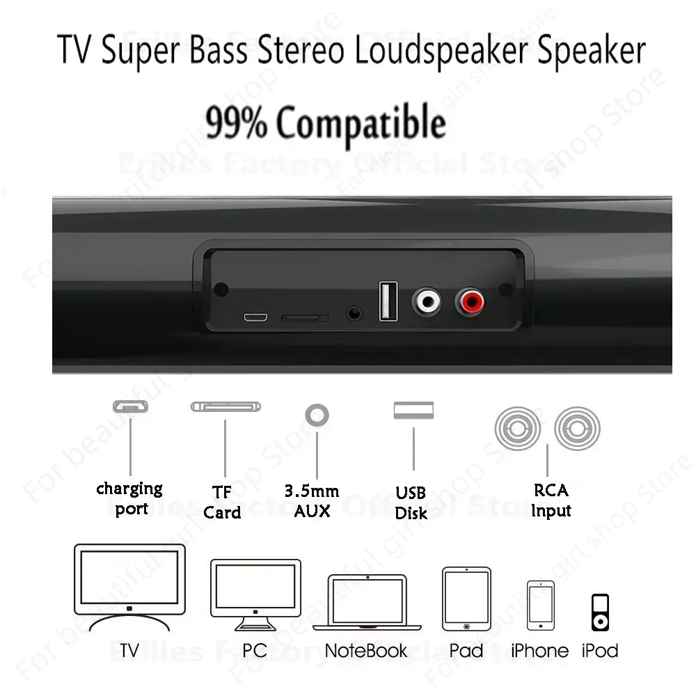 Bluetooth Speaker Woofer Speaker Wireless Bluetooth Sound Bar Subwoofer Wired Surround Stereo Desktop Home TV Projector Outdoor