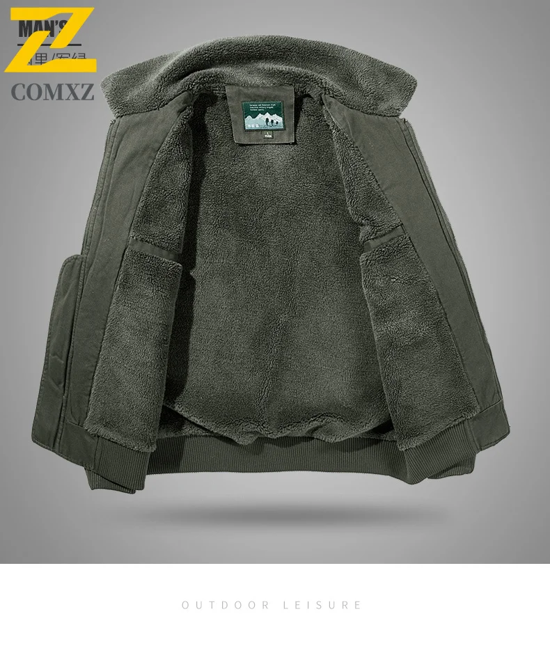 EiAO Jacket  Cotton Work  Winter Fleece Lined Windproof Waterproof Aviator Multiple pockets Coat for Hiking Camping Fishing 2025