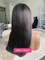 Cheveux bruts vietnamiens 250 densité 100 cheveux humains dentelle frontale perruques droite naturel noir 13x6 Bob perruque dentelle avant perruques de cheveux humains 4