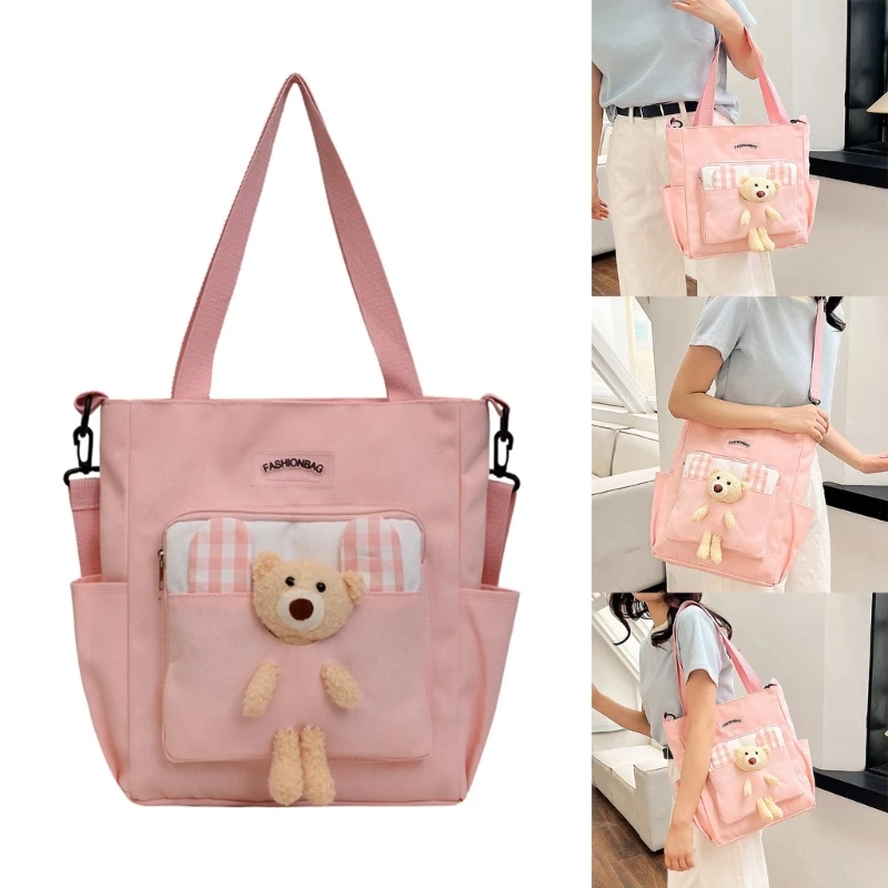 

Cartoon Canvas Shoulder Bag Handbag Convenient for School and Outings