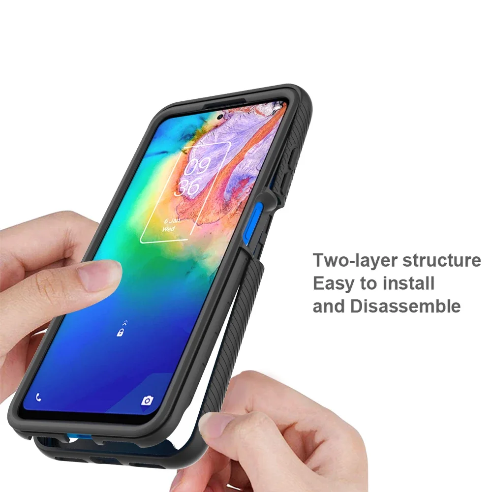 Premium Hybrid Armor Case - Transparent Shockproof Phone Cover with Front Frame and Clear Back Shell