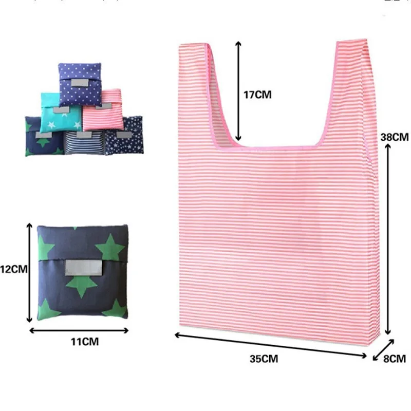 Fashion Printing Foldable Green Shopping Bag Tote Folding Pouch Handbags Convenient Large-capacity Storage Bags shopping bag,tote bags,storage bags