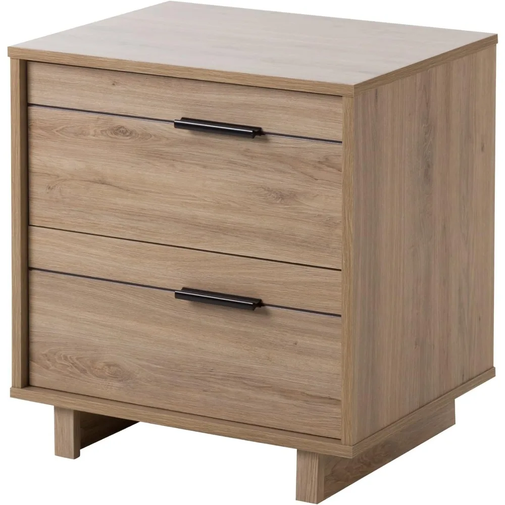 

South Shore Fynn 2-Drawer Nightstand, 0, Rustic Oak