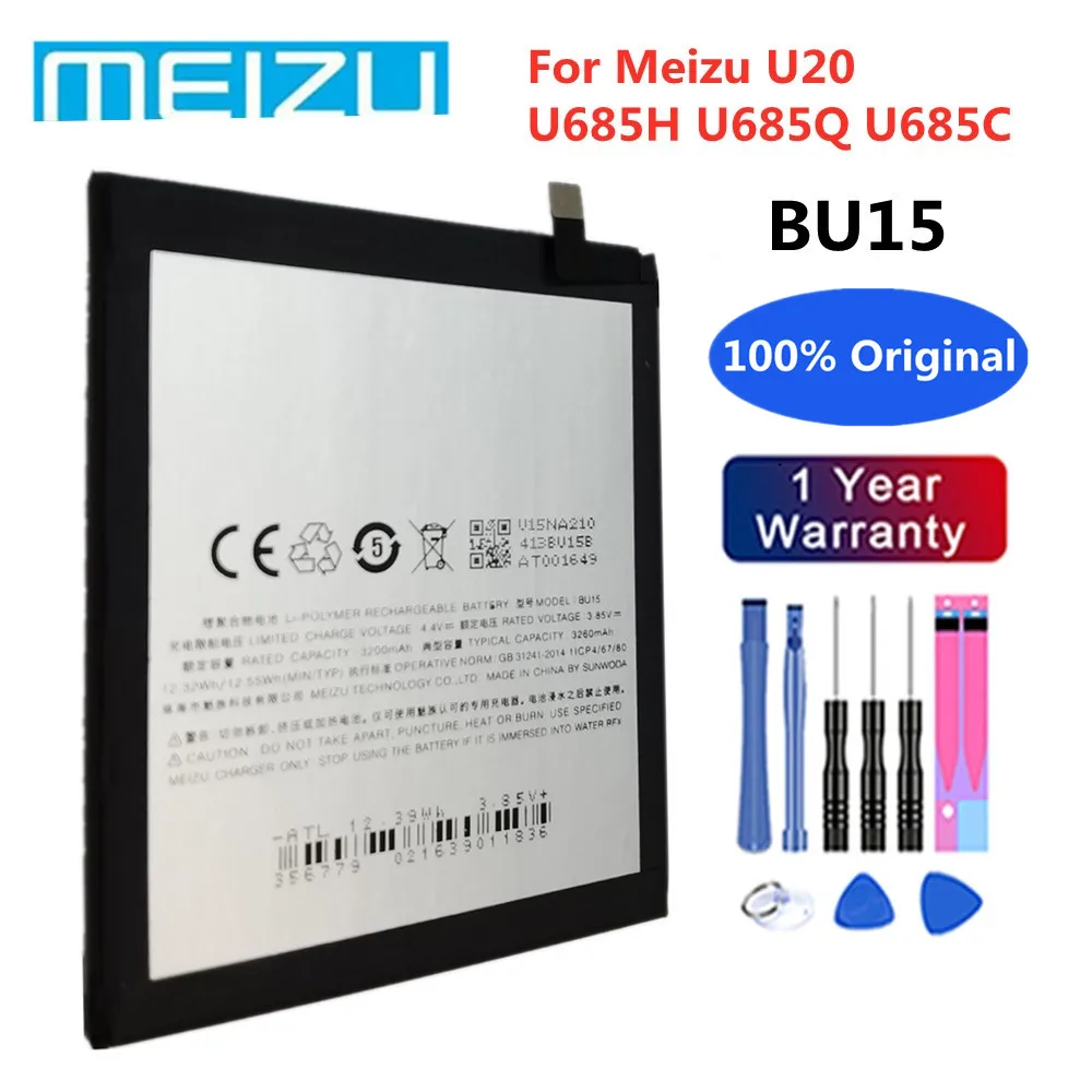 

New MEIZU BU15 Original Replacement Battery For MEIZU U20 U685H U685Q U685C Rechargeable Mobile Phone Battery Batteries