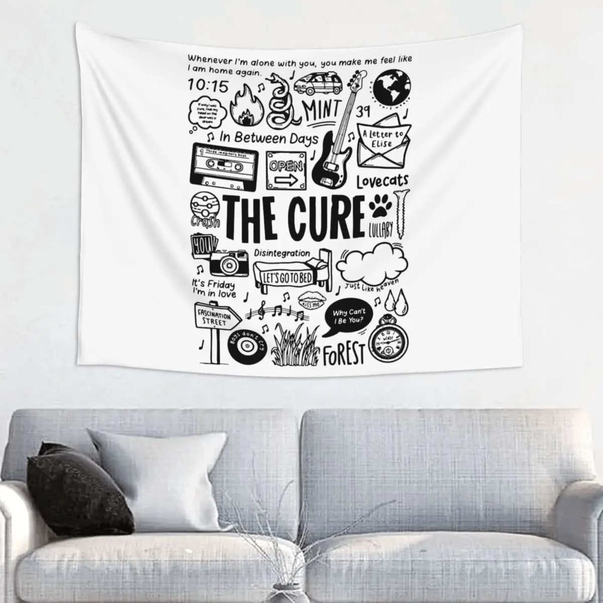 The Smiths Cure Punk Tapestry Hippie Fabric Wall Hanging Wall Decor Table Cover Mandala Wall Carpet