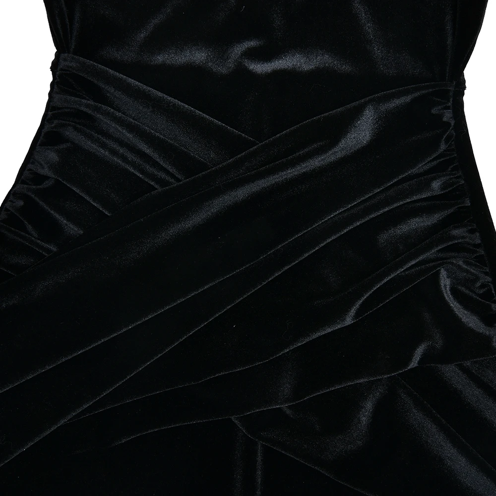 Elegant Long Sleeve Bodycon Korean Velvet Party Evening Dress Women Elastic Tight Vestido Autumn/Winter2025 New Clothing