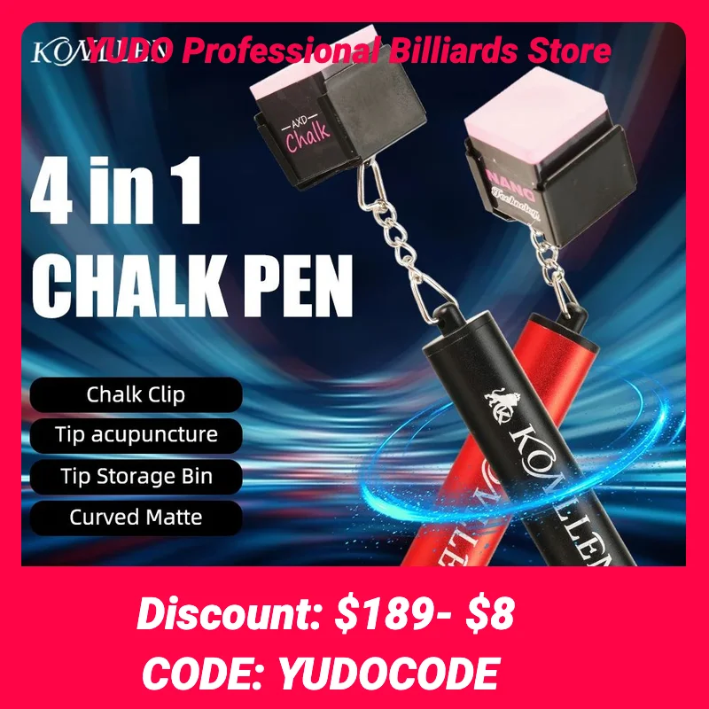 

KONLLEN 4 in 1 Chalk Holder for Billiards Portable Pool Snooker Cue Tip Pricker Non-Slip Tips Storage Billiard Table Accessories