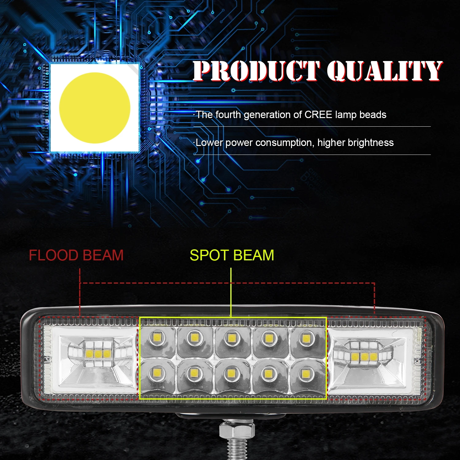 Car 6/15/20inch LED Lighthouse Led Work Light Bar Flood/spot Mixed Beam Off Road