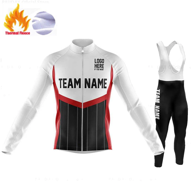 Conjunto de de Ciclismo para Hombre, Maillot de lana térmica de manga larga con nombre del equipo personalizado, ropa deportiva para montar en bicicleta de montaña, Invierno| | - AliExpress