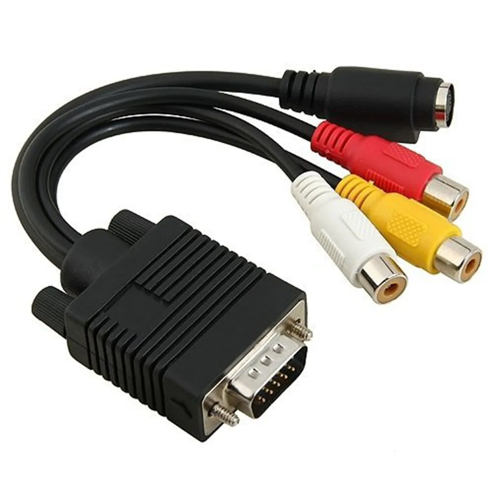 AV TV Out композитный Практичный Прочный PC HD VGA SVGA к S-Video 3 RCA портативный аксессуар