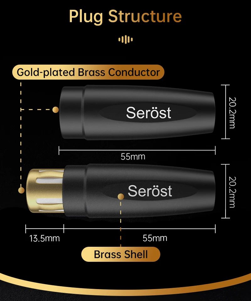 Serost HIFI Einkristall-Kupfer OCC XLR Buchse auf Stecker Symmetrisches Audiokabel für Heimkino CD DAC Verstärker Lautsprecher HiFi – Detail 5