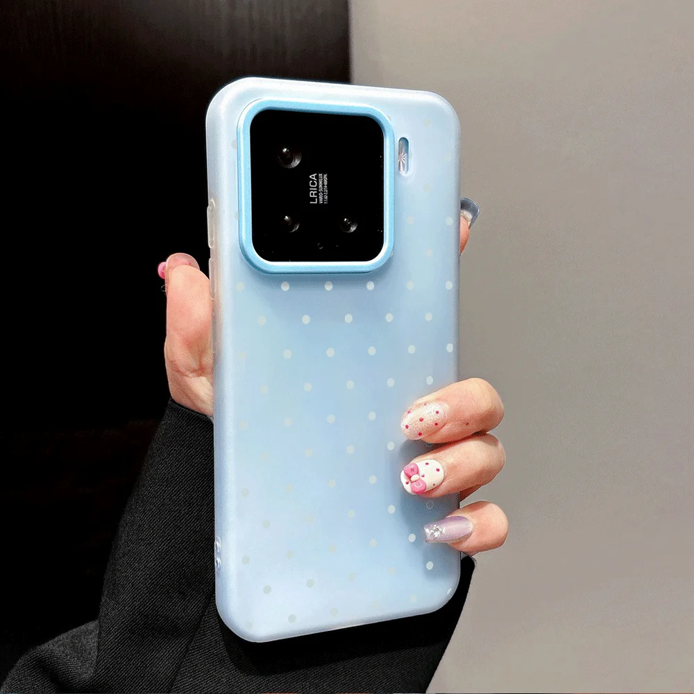 Charming Light Blue Polka Dot Phone Case - Soft Protective Cover