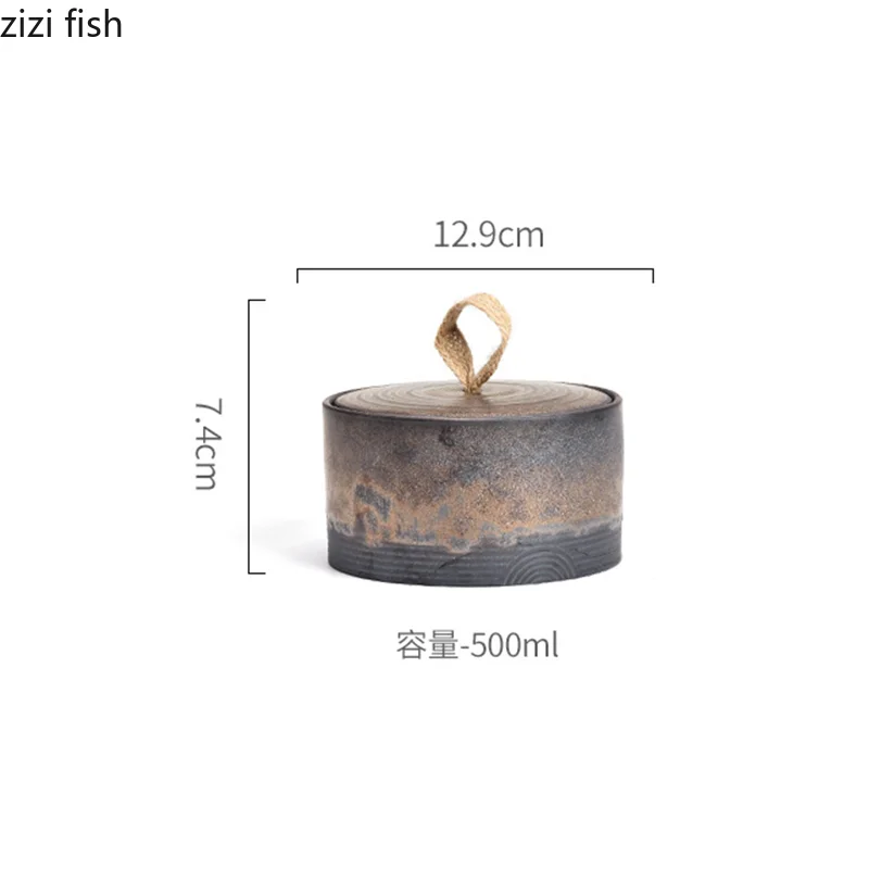 Ceramic Storage Jar Tea Caddy Tea Box Container Organizer Candy Jar Food Storage Box Decorative Jars Can Grain Tank tea tin box tea canister