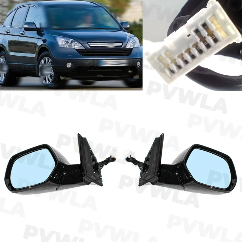 

For Honda CRV CR-V RE1 RE2 RE4 2007 2008-2011 Pair Left+Right Side Black Painted 9 Pins Rear Mirror Assembly European Version