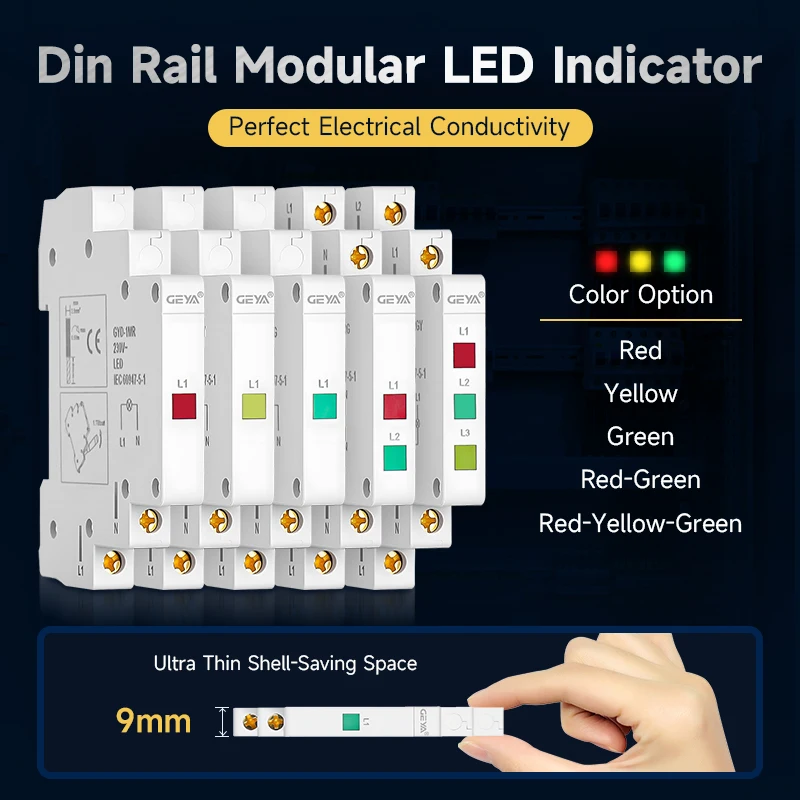 รูปสินค้า ไฟแสดงสถานะ LED สีแดง เขียว เหลือง สำหรับระบบไฟฟ้า