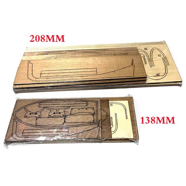 In Stock 1/24 Wooden Boat 138mm 208mm Canoe Life Raft DIY Handmade Kit Boat Type Toys 4