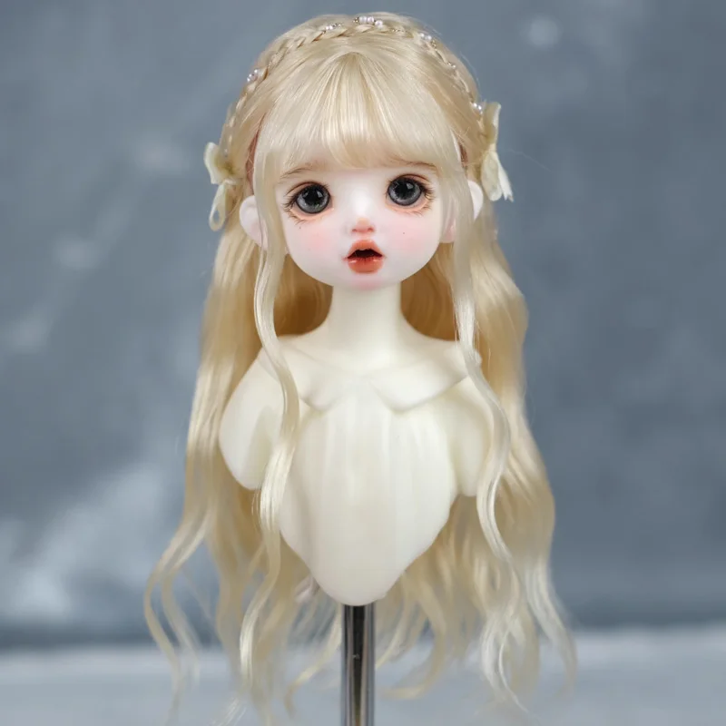 30cm Doll Wig Bangs Ponytail Curly Soft Mohair Wig Suitable for1/6BJD Doll Wig Toy Accessories 6-7 Inches Hair 5
